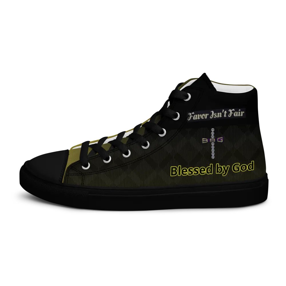 BBG Diamond Cross Black and Gold High Tops - Black Soles product image (5)