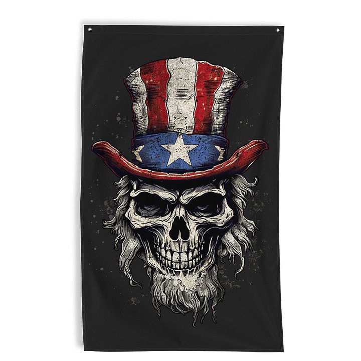 Uncle Sam Skull Wall Flag product image (1)