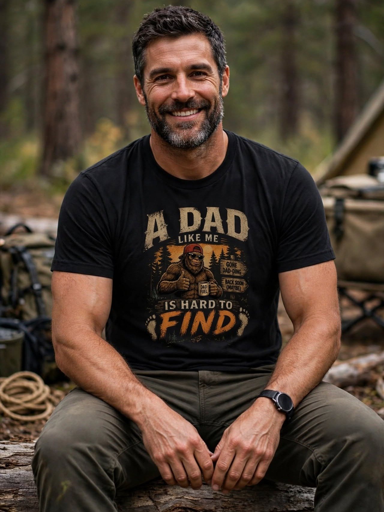 A Dad Like Me Is Hard to Find Bigfoot Dad T-Shirt product image (1)