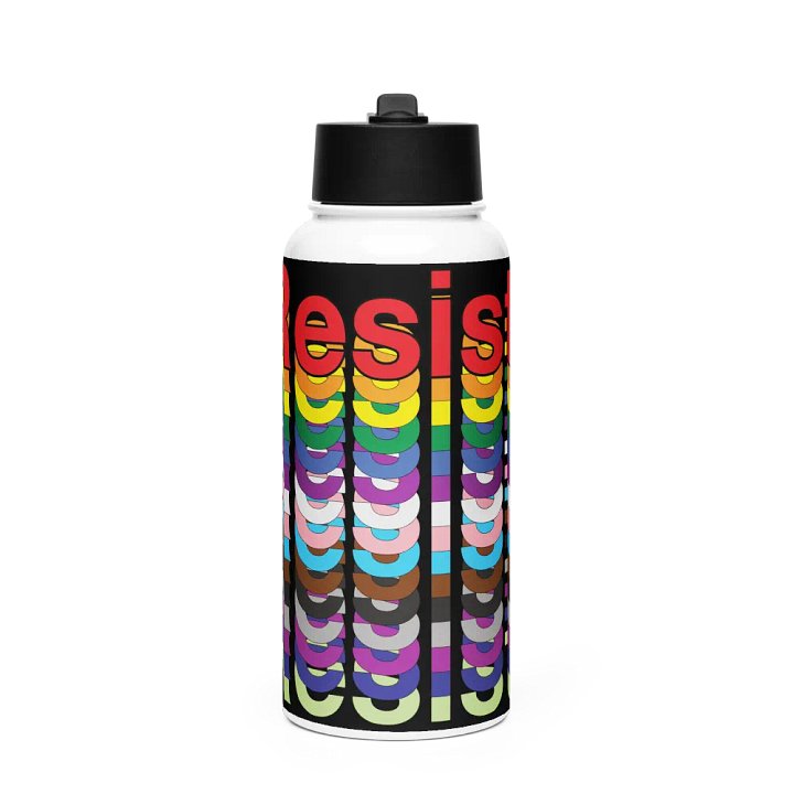 Resist - Rainbow Water Bottle with Straw product image (1)