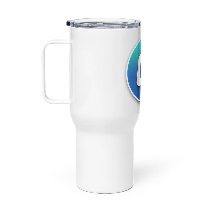 Ethanator Teal Gradient Leaf Logo Travel Mug (With Handle) product image (1)