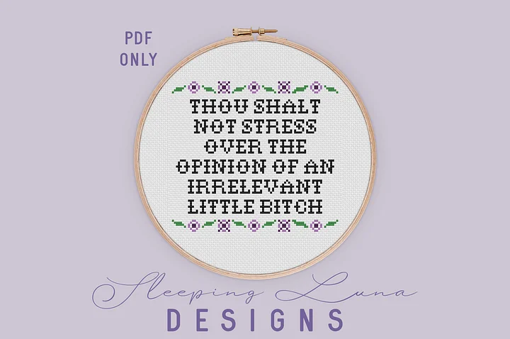 Thou Shalt Not - Digital Cross Stitch Pattern product image (1)