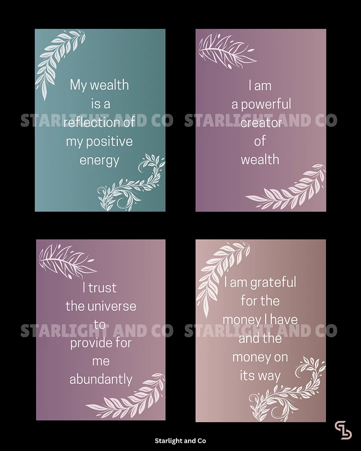 42 Money Manifestation Cards (No Sparkle) Digital Manifestation Cards, Wealth Manifestation Cards product image (2)