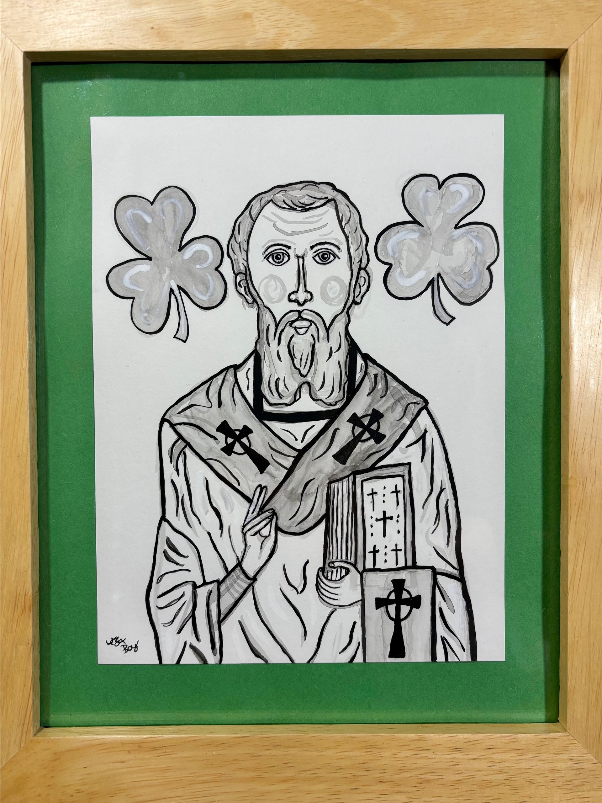 St. Patrick Framed Ink Drawing product image (9)