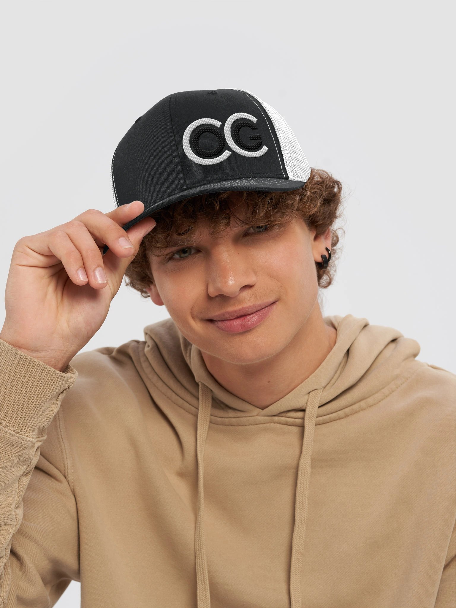 Cocoa Crusty CCOG Trucker Cap - White/Black on Black product image (6)