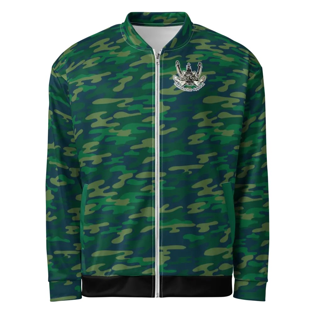 Foss Tugboat Sketch Teal Camouflage Bomber Jacket product image (2)