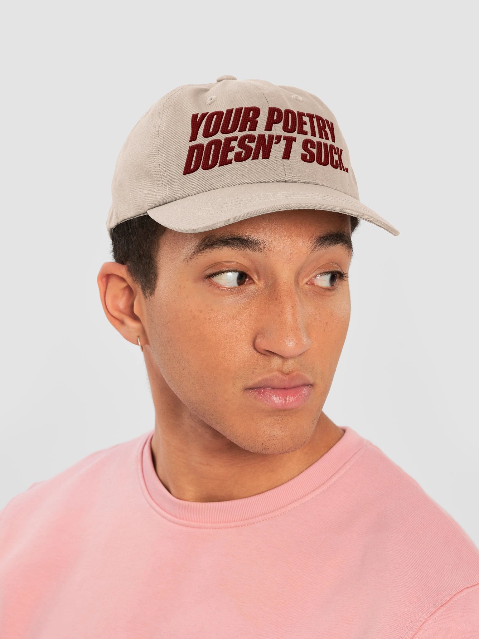 Your Poetry Doesn't Suck Dad Hat - Stone/Maroon product image (6)