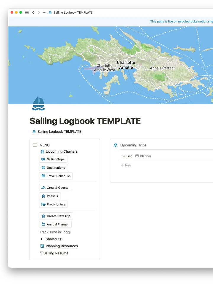 Sailing Logbook Notion Template product image (1)