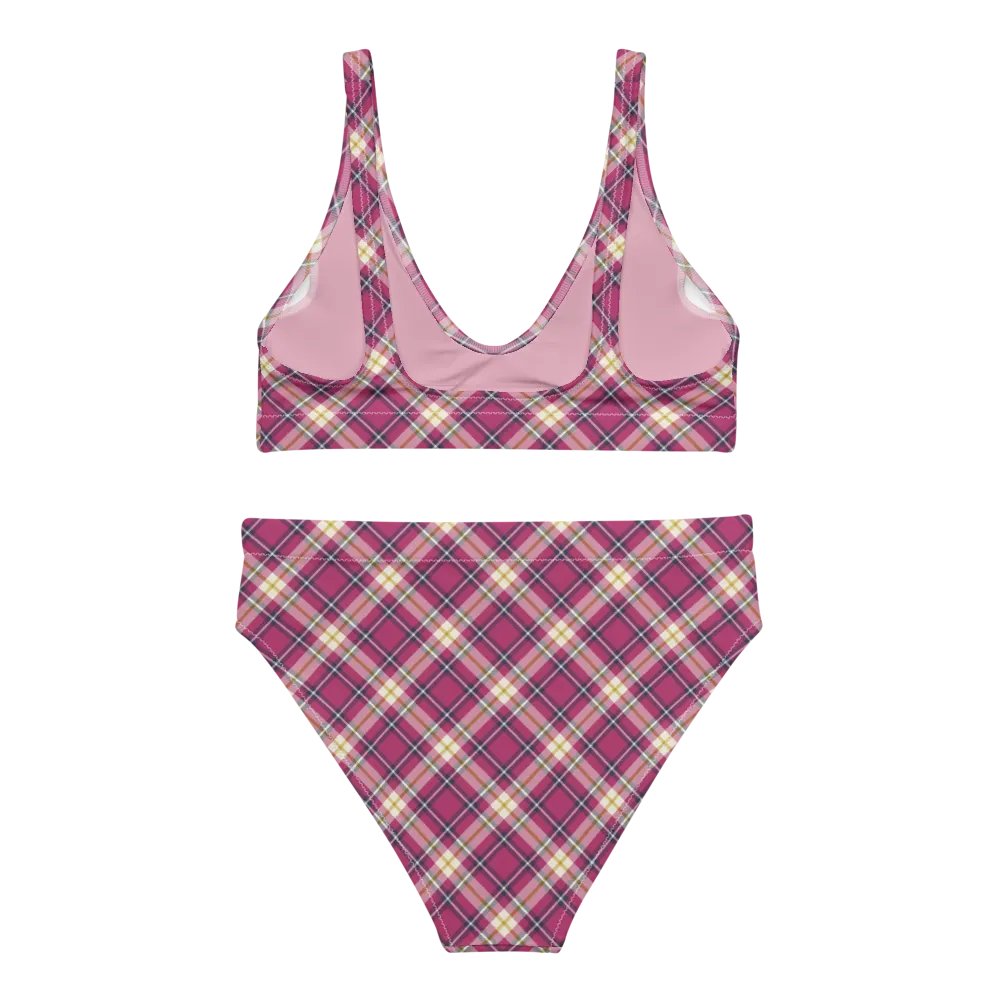 Raspberry Pink and Navy Plaid Bikini product image (4)