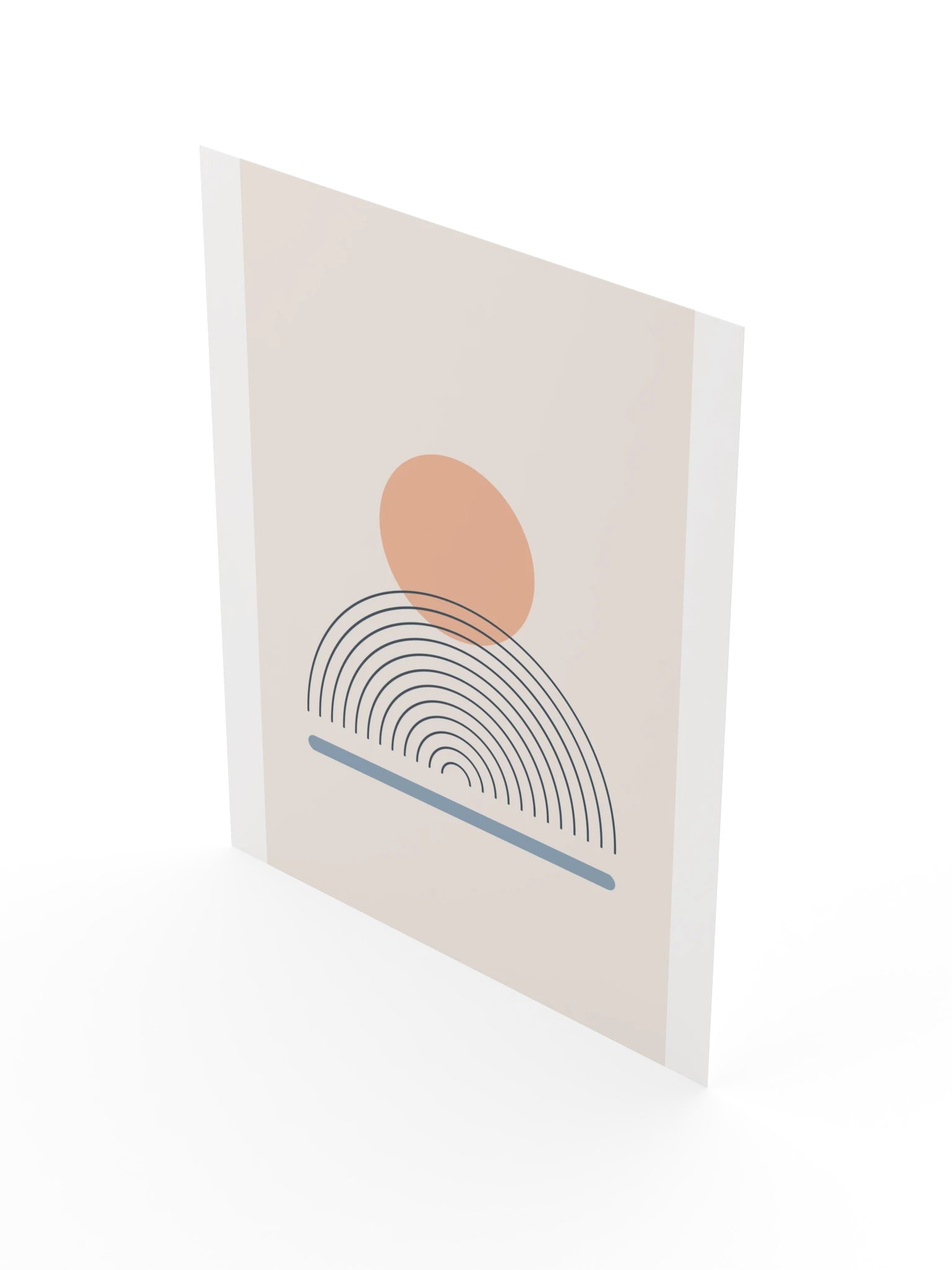 Peach Sunrise Rainbow Print | Dusty Blue Bathroom Wall Art product image (5)