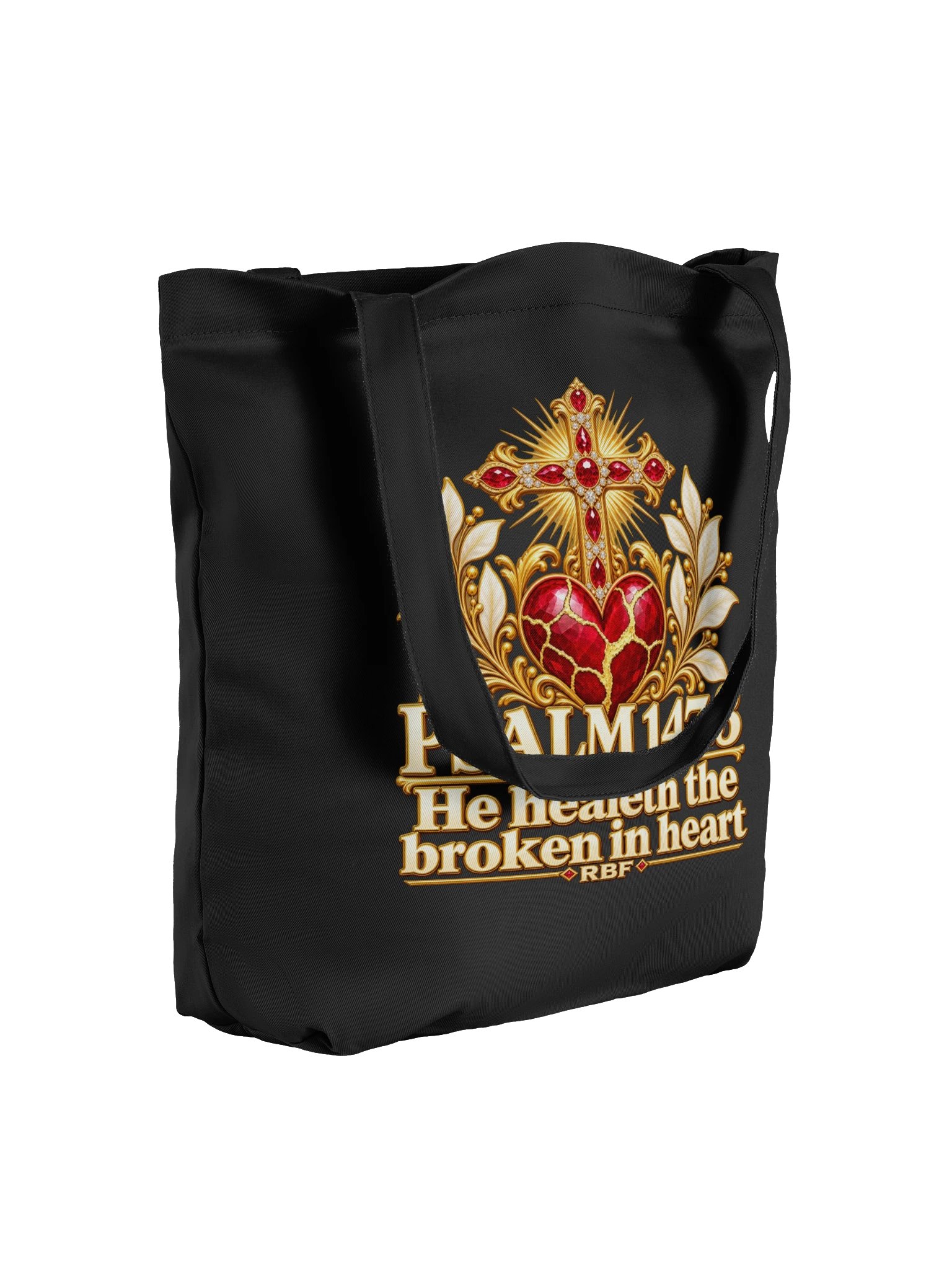 Healed Heart Organic Tote — Psalm 147:3 product image (4)