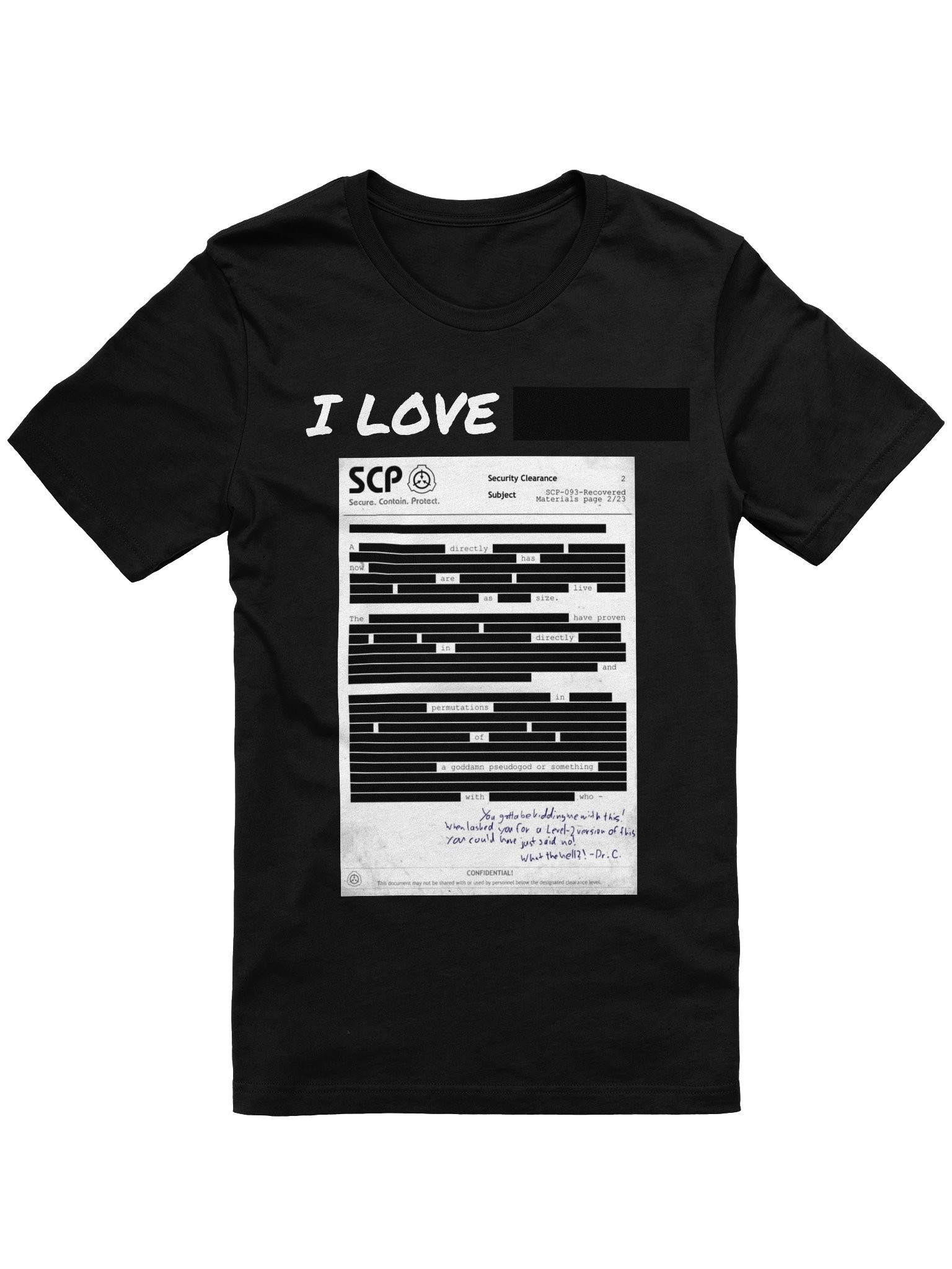 I love REDACTED shirt product image (1)