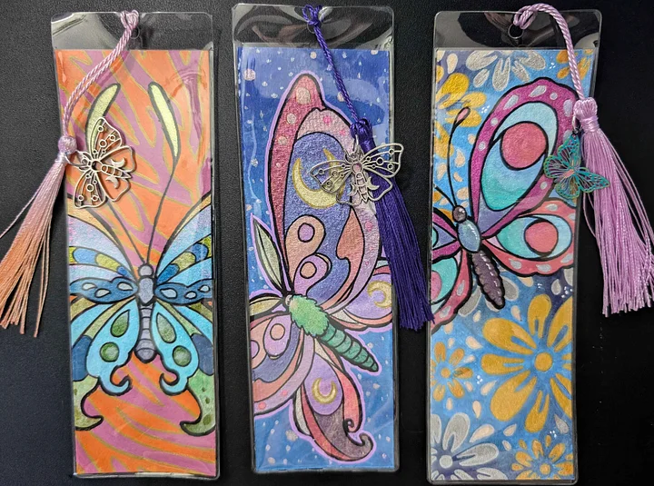 Watercolor Bookmark: Nightsong Moths Set 4 product image (1)