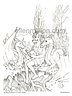 Reading to Dragons - Digital Coloring Page