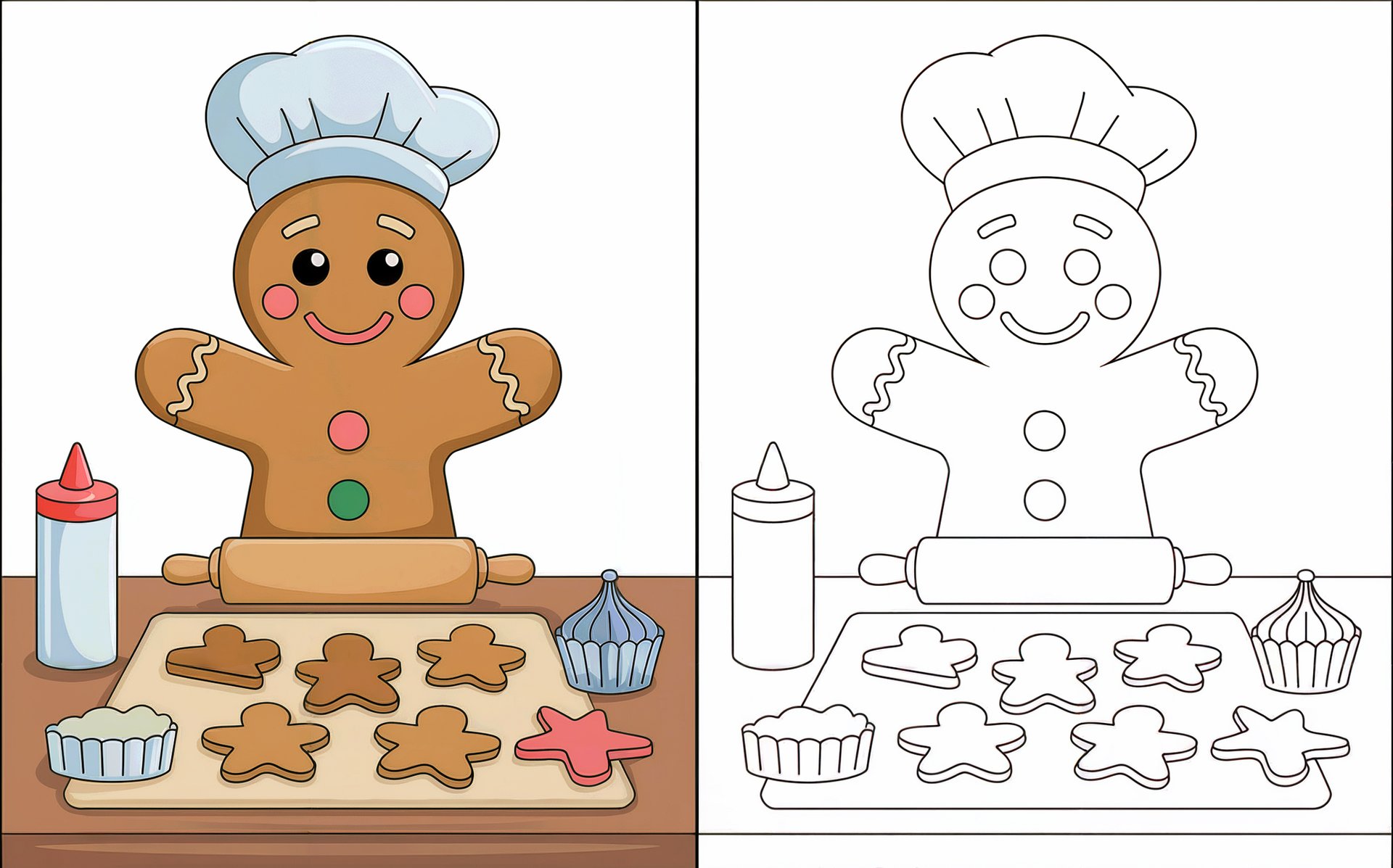 Cute Gingerbread Coloring Pages product image (4)