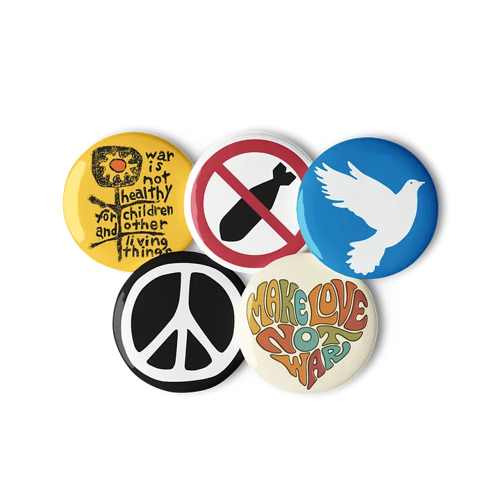 War Protest pins set of 5 2.5 Inch buttons product image (2)