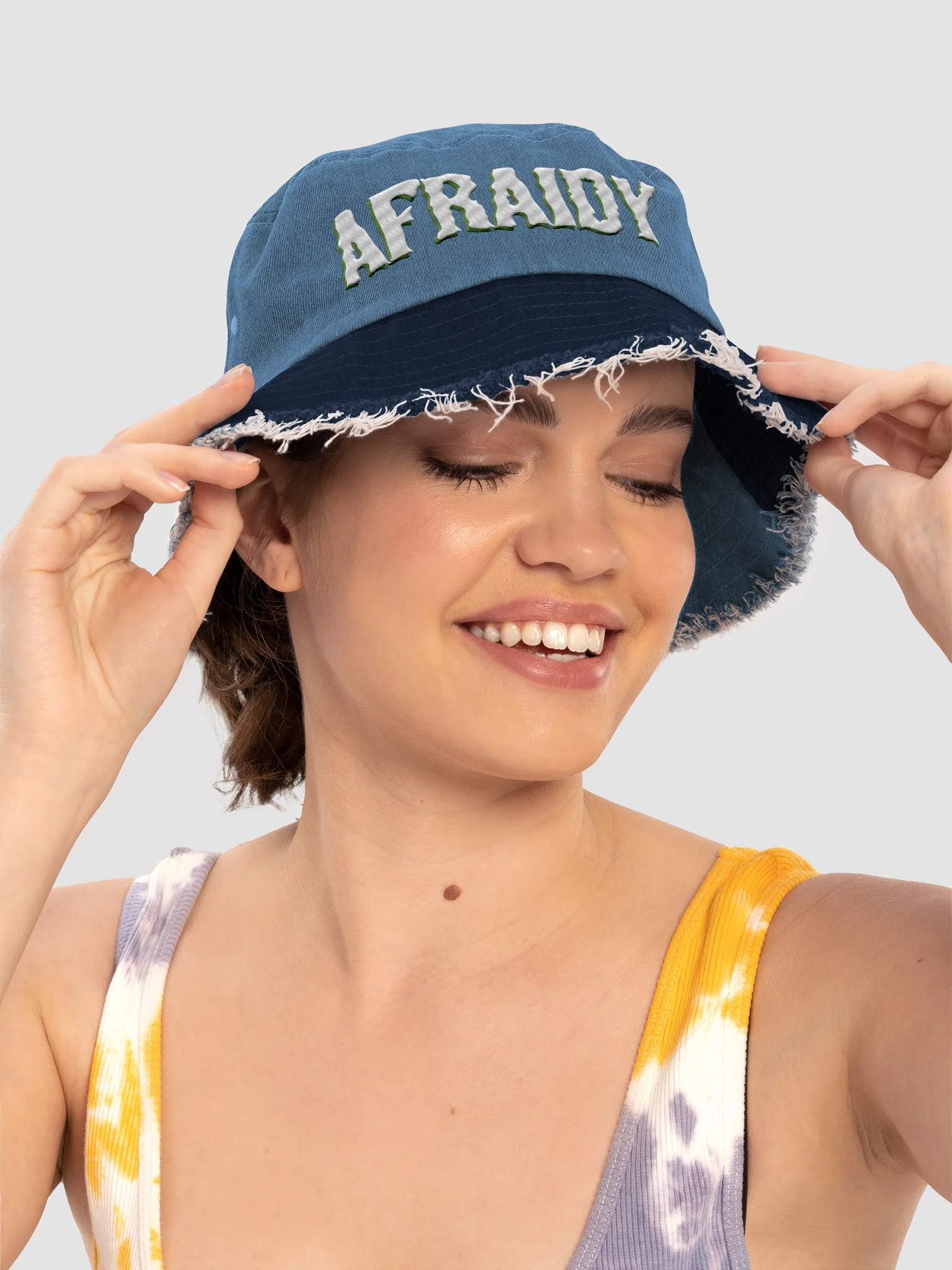 White Afraidy Bucket Hat product image (6)