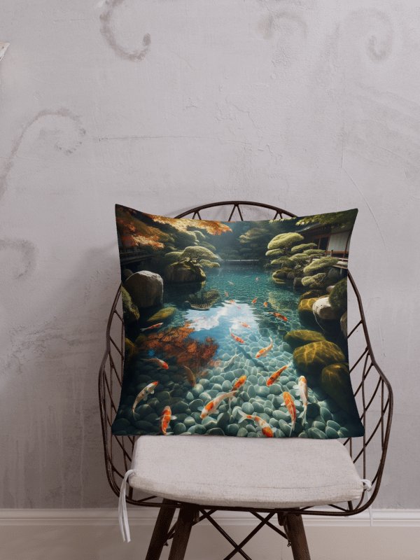 Tranquil Koi Pond Premium Pillow | Ai Design product image (1)