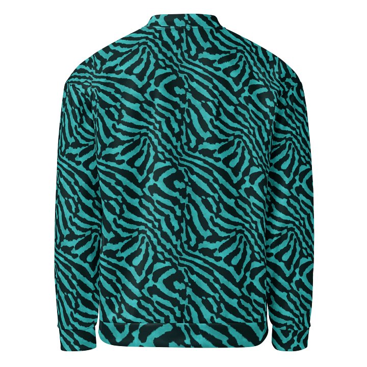 Teal Zebra Bomber Jacket product image (2)