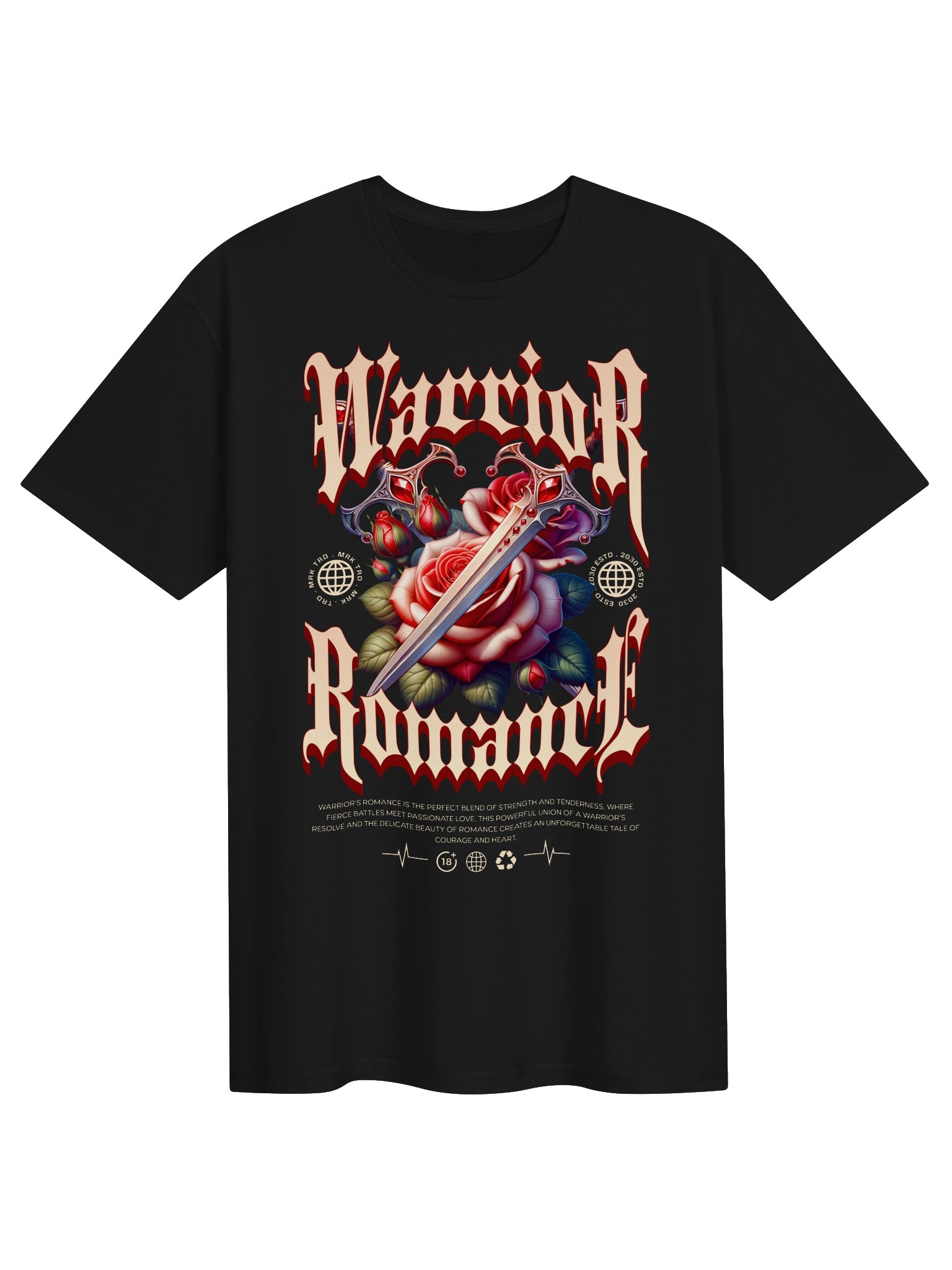 Warrior Romance Dagger and Rose Graphic Unisex Softstyle T-Shirt product image (1)