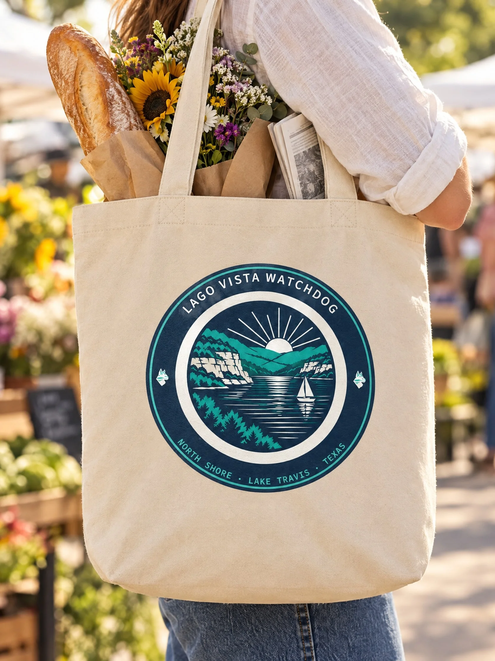 Lake Travis Badge Tote