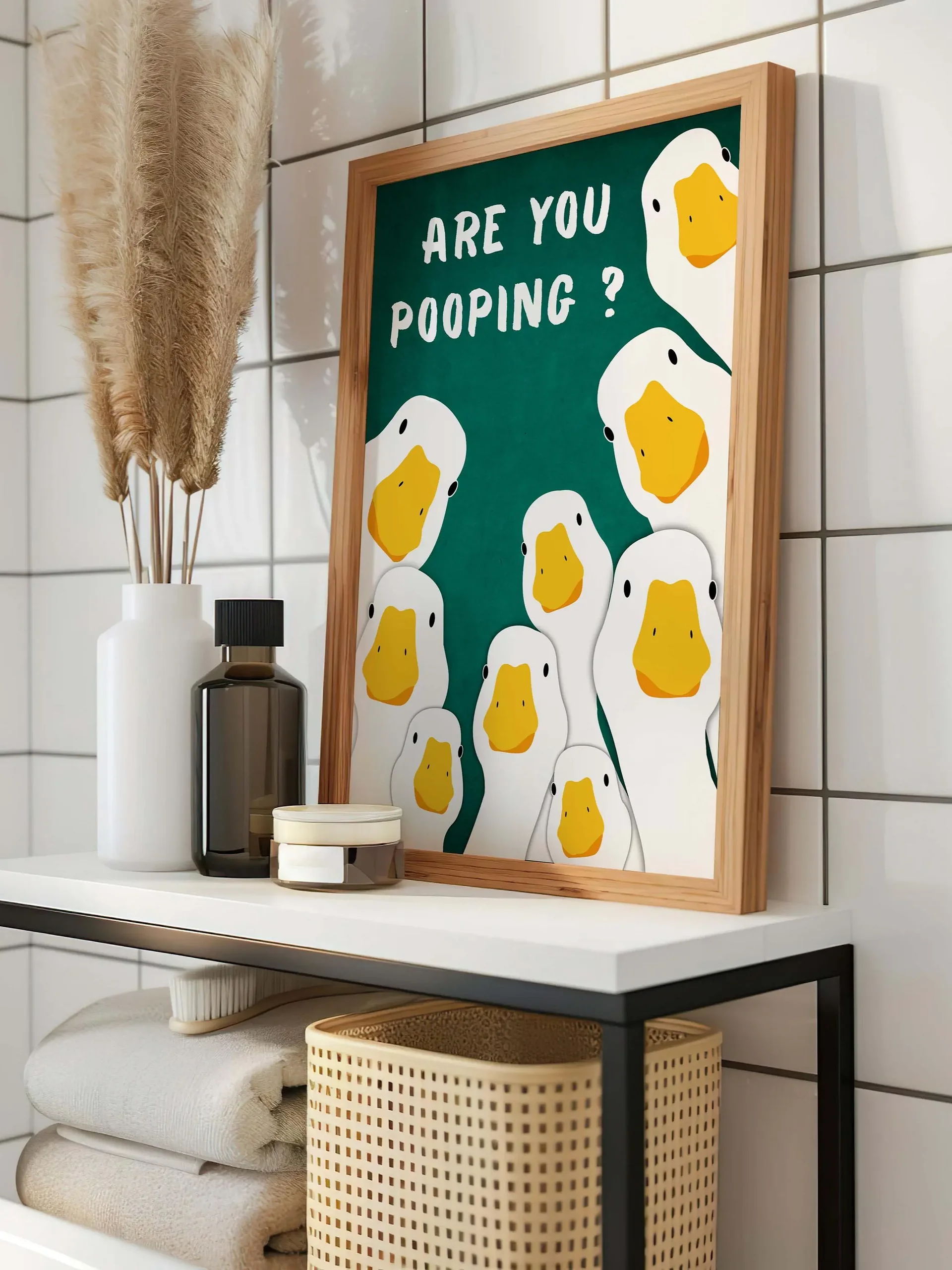 Funny Goose Bathroom Print | Farmhouse Animal Wall Art product image (2)