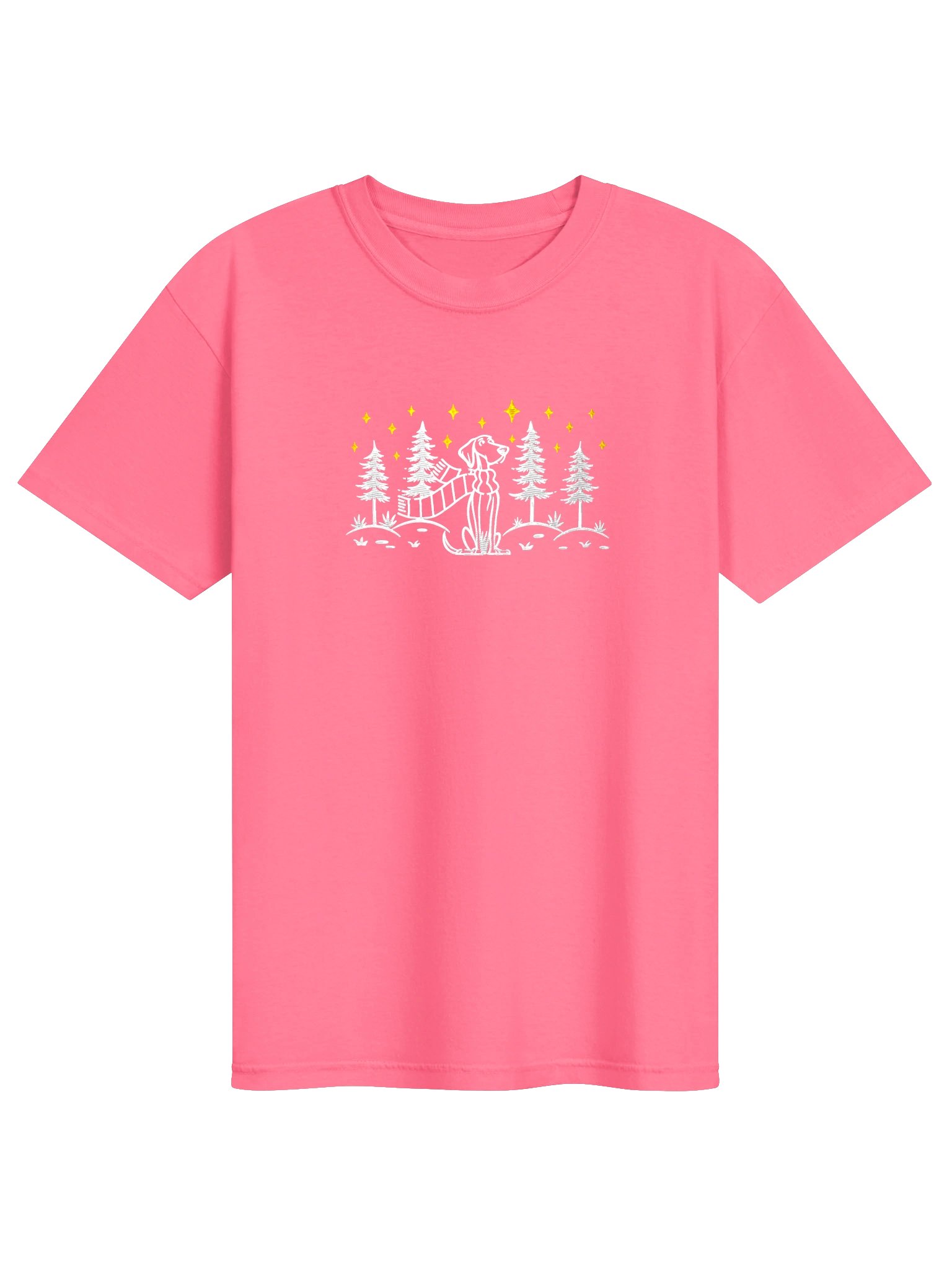 Vizsla Winter/Christmas Line Art Design Embroidered T-Shirt product image (41)