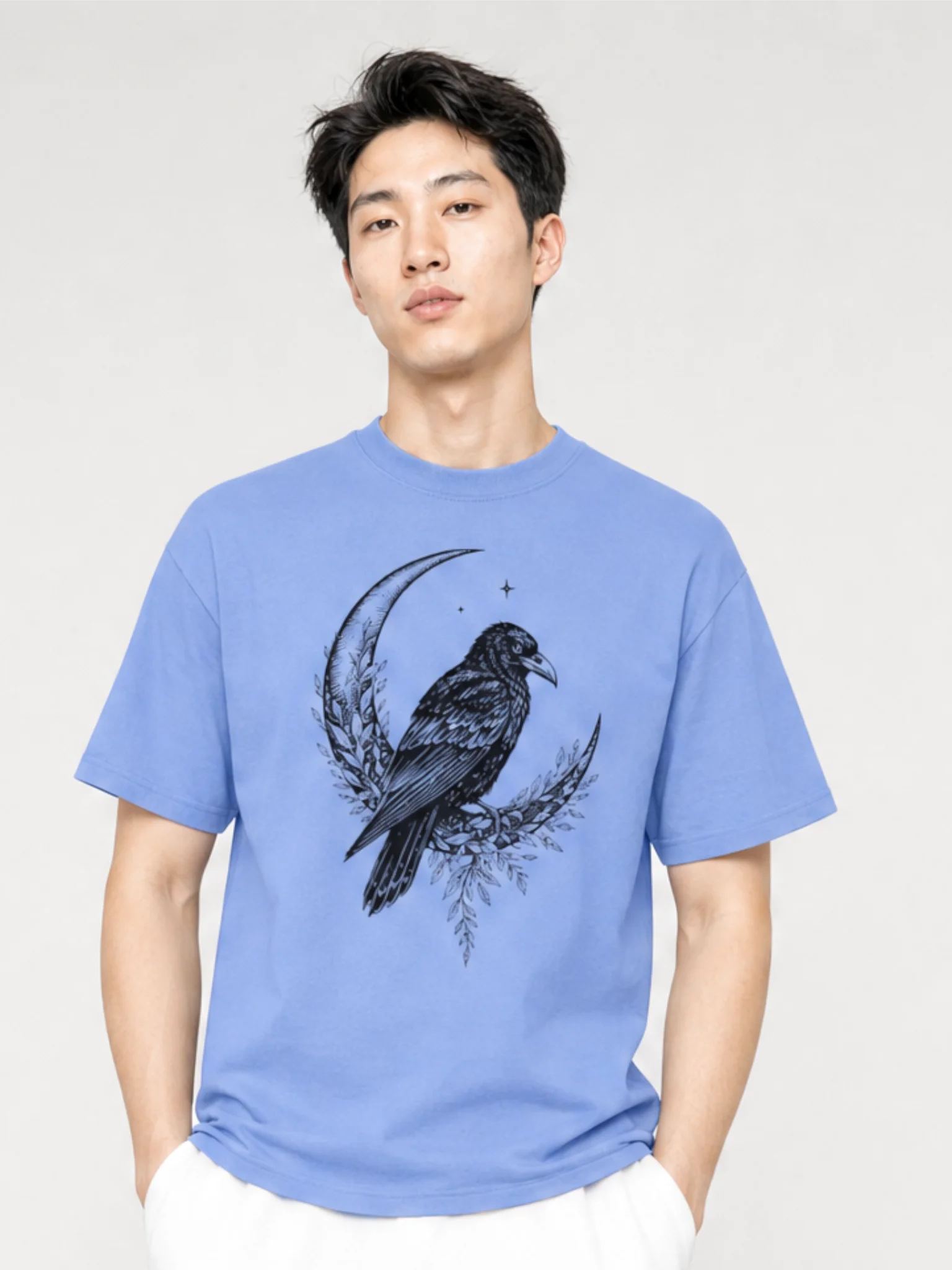 Celestial Raven Graphic T-Shirt product image (1)