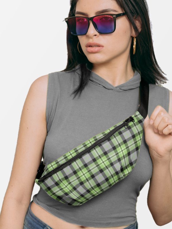Light Green and Gray Plaid Fanny Pack product image (1)
