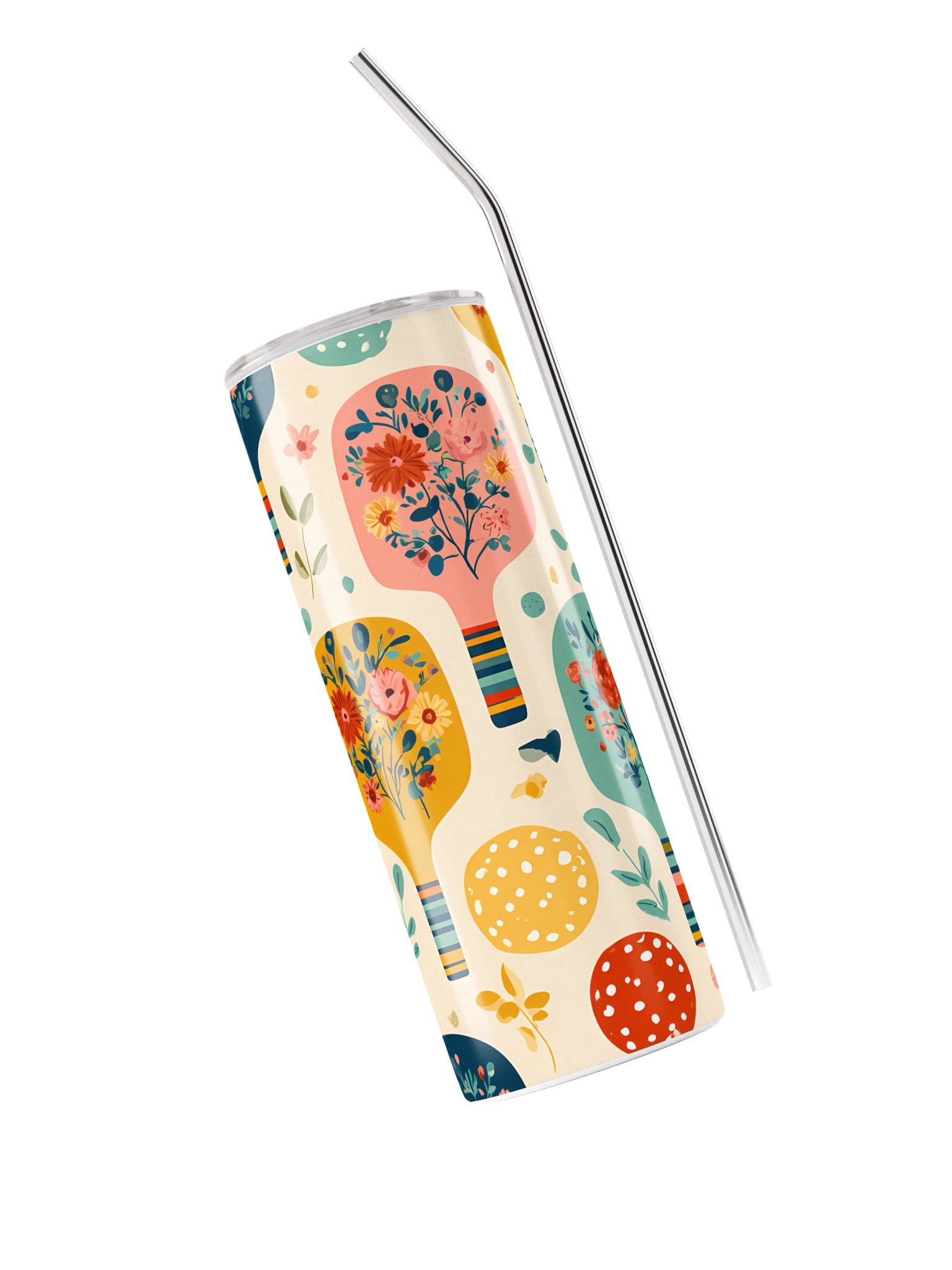 Floral Pickleball Tumbler | Colorful Pickleball Lover Travel Cup product image (3)
