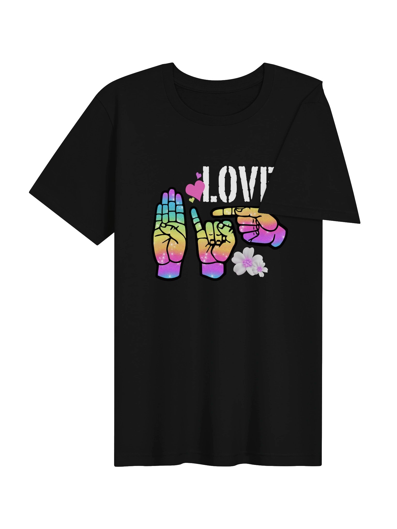 Rainbow Sparkle 'Love Big' ASL Tee product image (4)