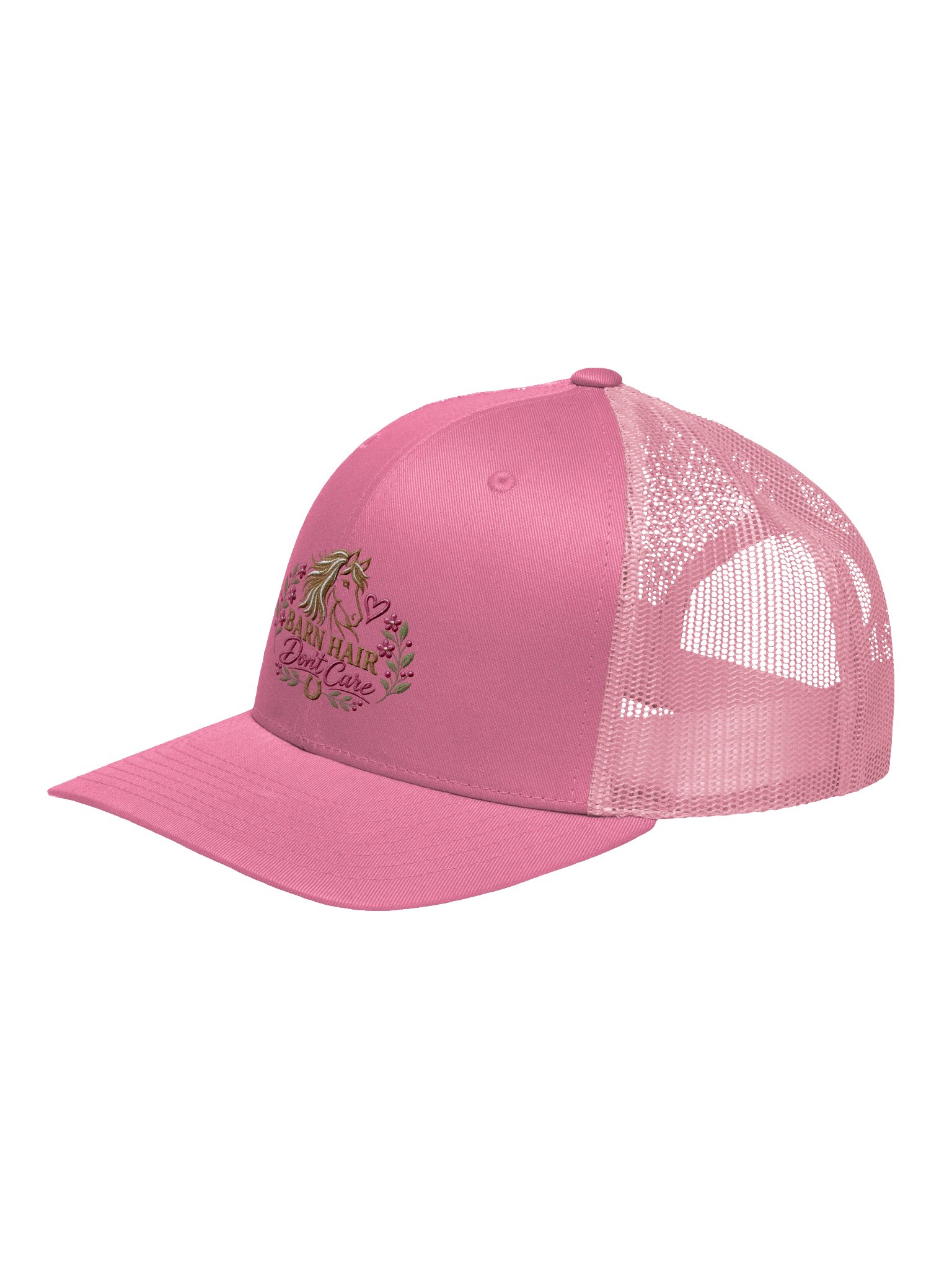 Barn Hair Don’t Care Embroidered Trucker Hat - Pink product image (2)