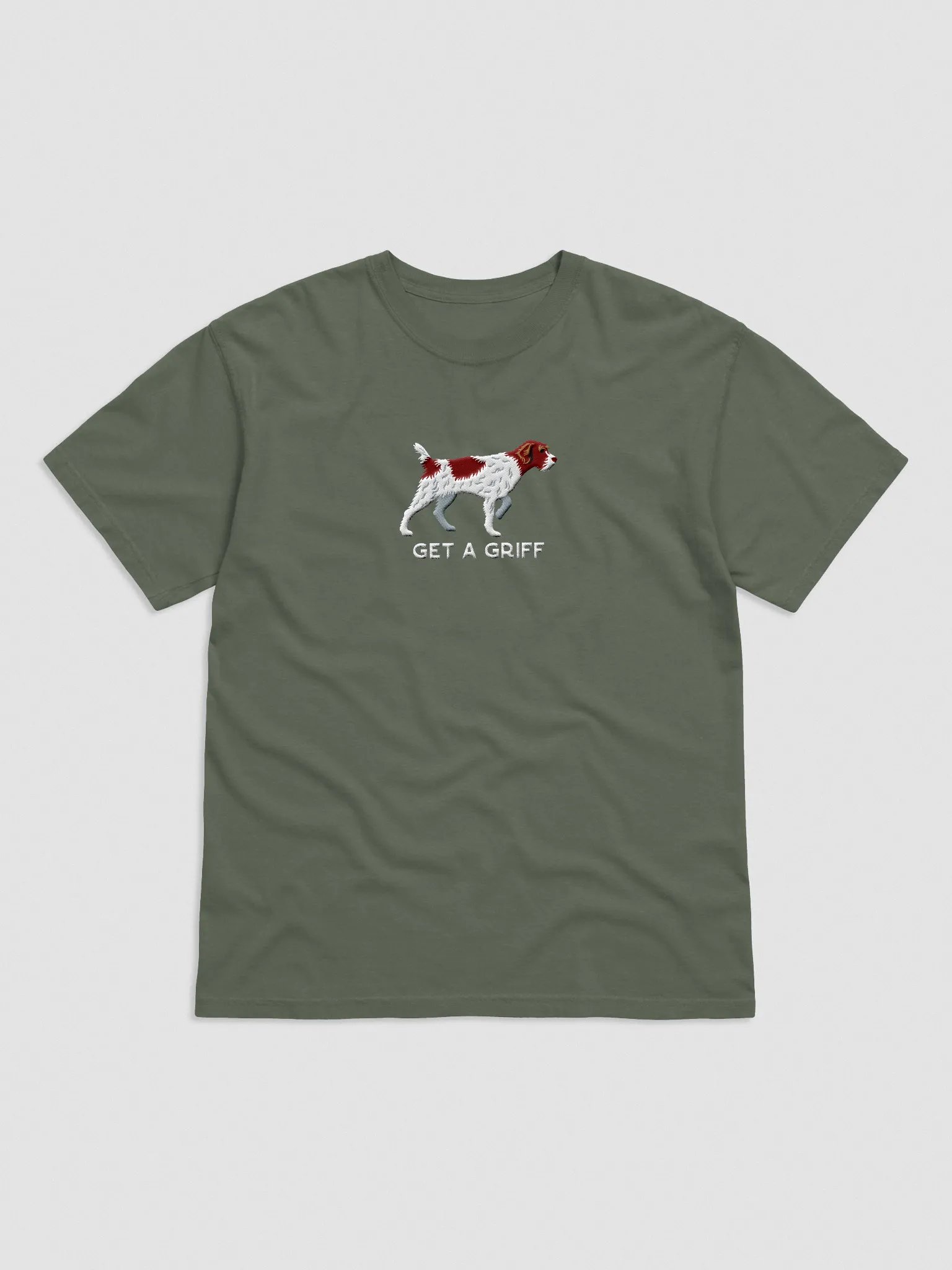 Get a Griff T-Shirt(Embroidered) of a Wirehaired Pointing Griffon(Liver & White) product image (4)
