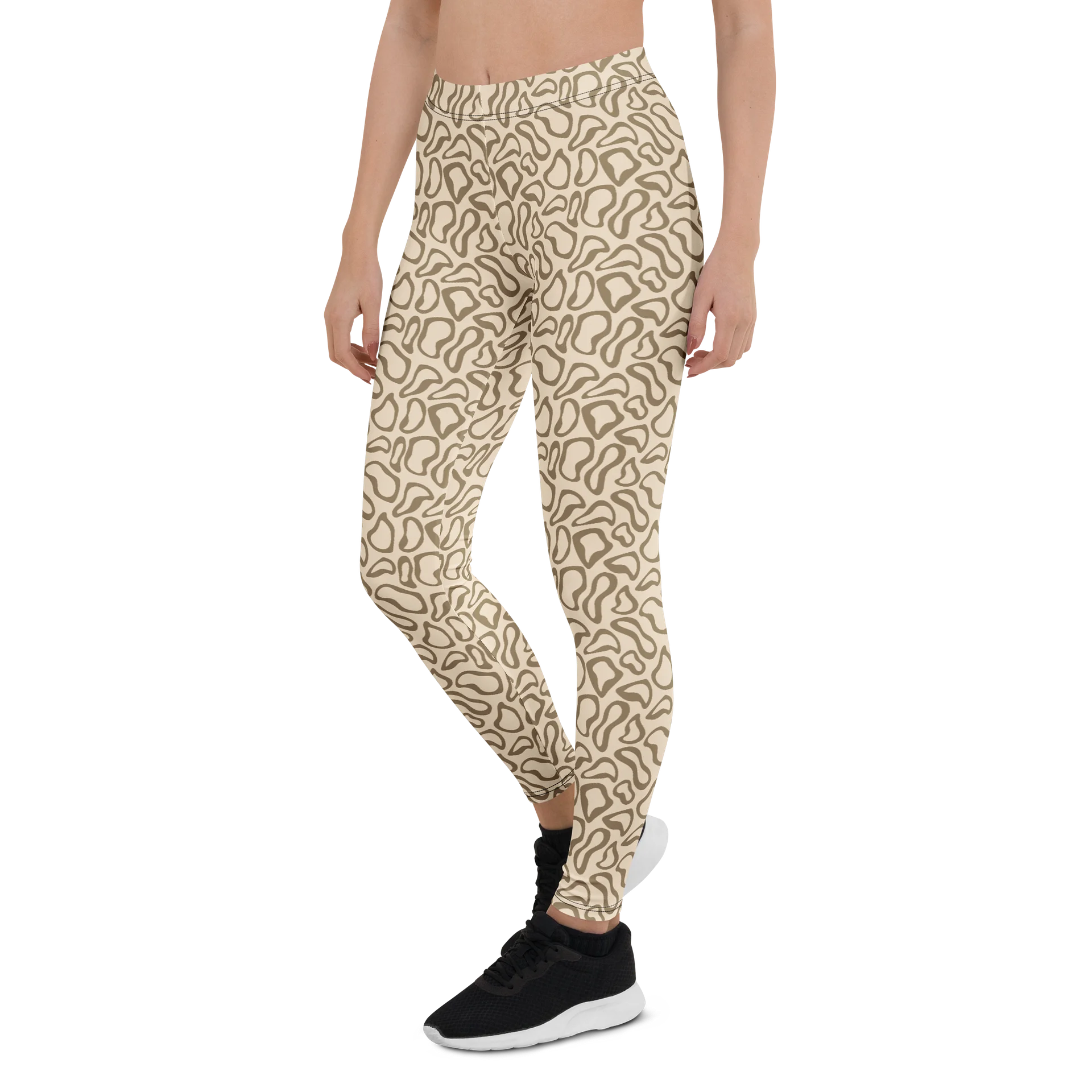 Bold Beige Animal Print Leggings for Active Wear product image (3)