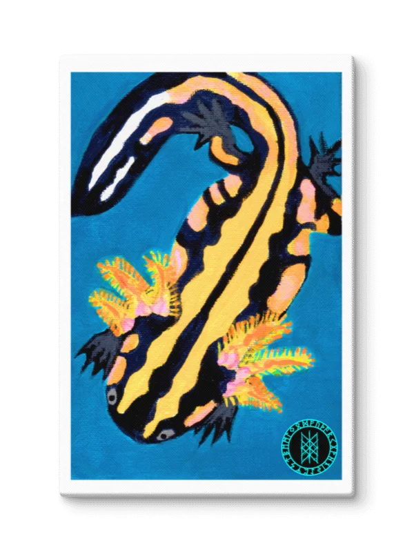 Gone Fission August Striped Axolotl Canvas Print product image (7)
