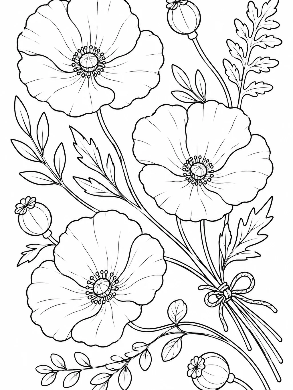 Botanical Calm: 15 Easy Floral Coloring Pages product image (6)