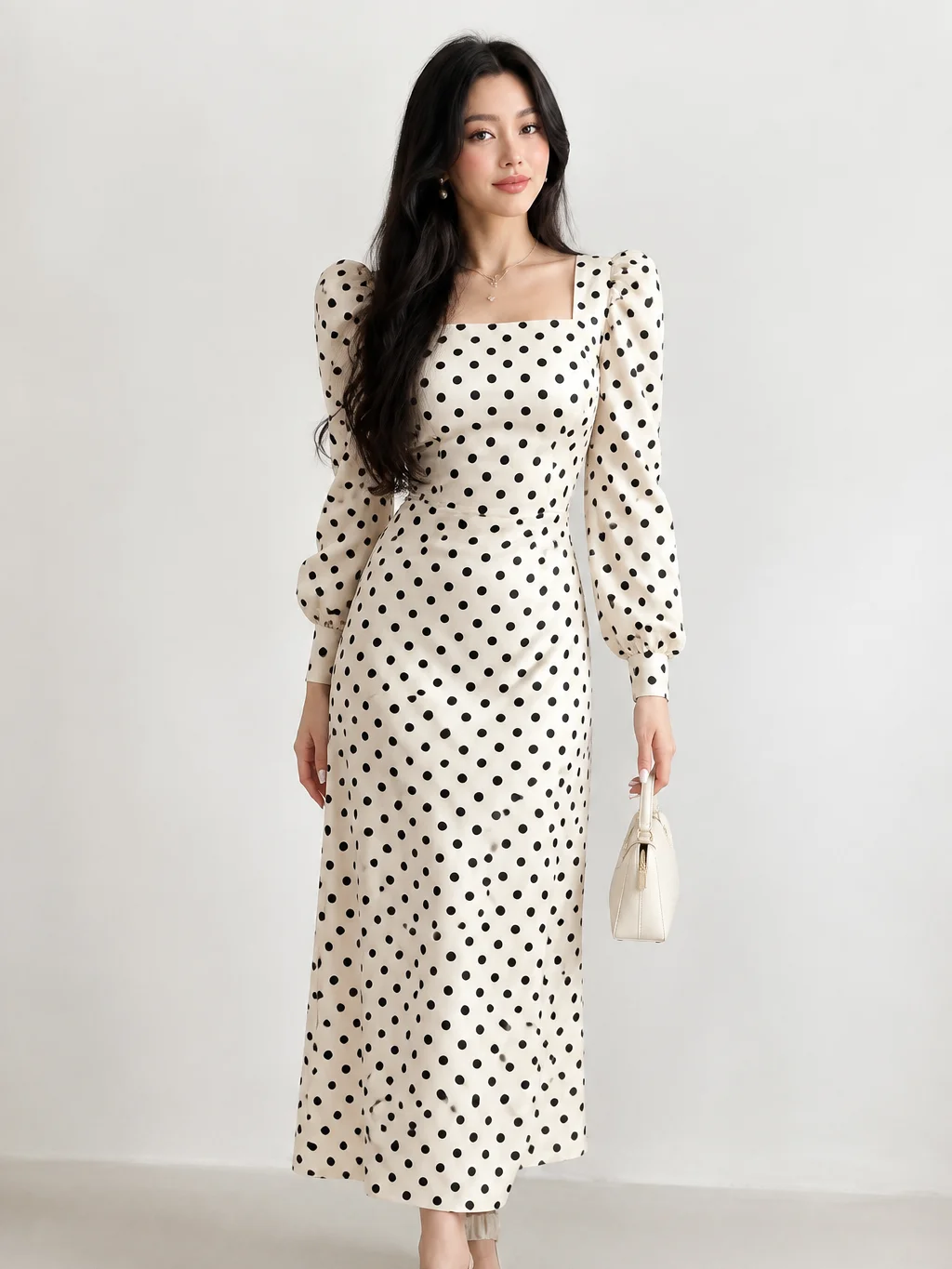 Feyla New French Vintage Design Back Cinched Waist-Cinched Slimming Elegant Dress For Vacation And Party product image (1)