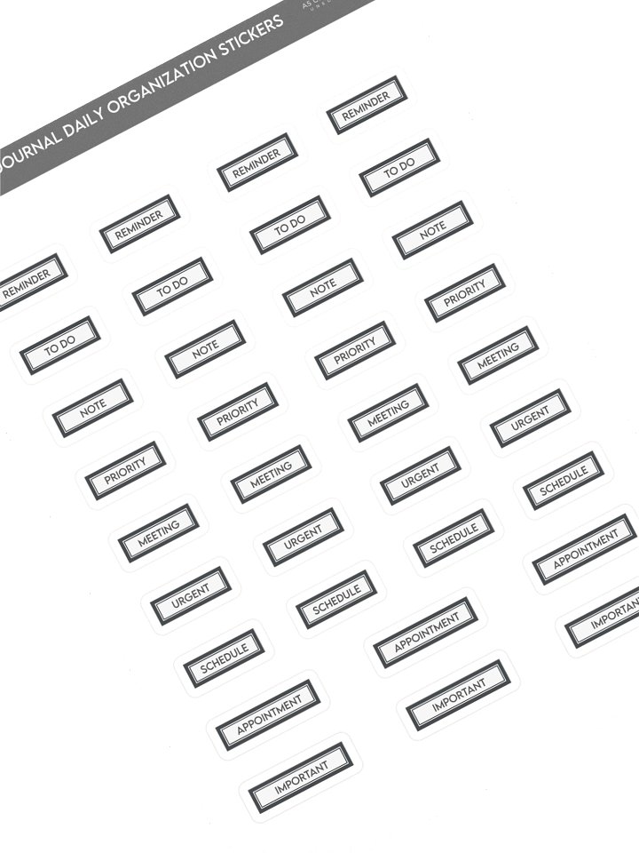 Daily Journal Stickers A5 — Physical Sticker Sheet - Charcoal product image (1)