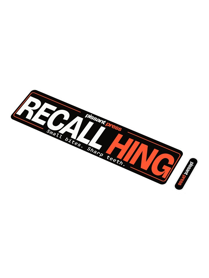 Recall Hing bumper sticker product image (1)