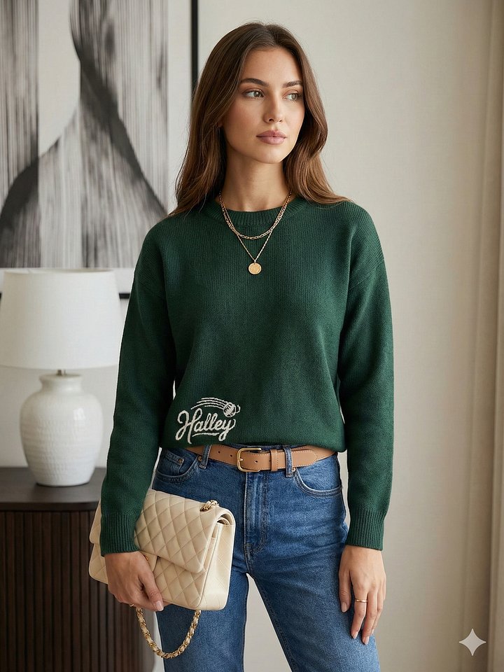 Dark Green Knitted Sweater product image (1)