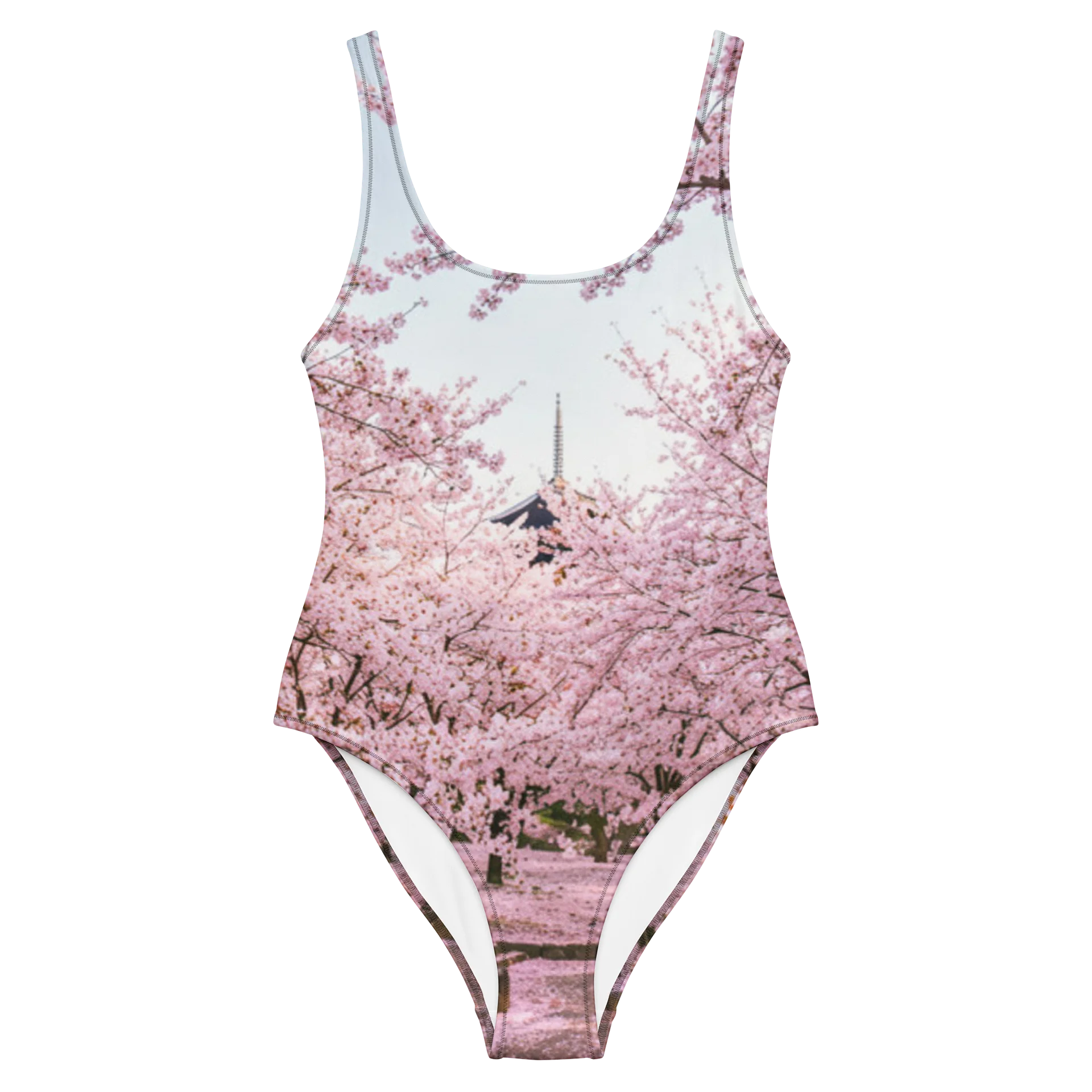 Cherry Blossom One-Piece Swimsuit | Japanese Sakura Bathing Suit product image (1)