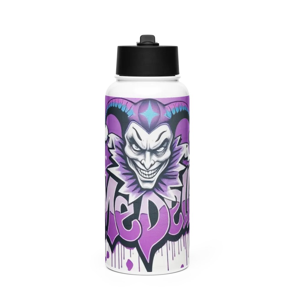 Menacing Jester Stainless Steel Water Bottle product image (1)