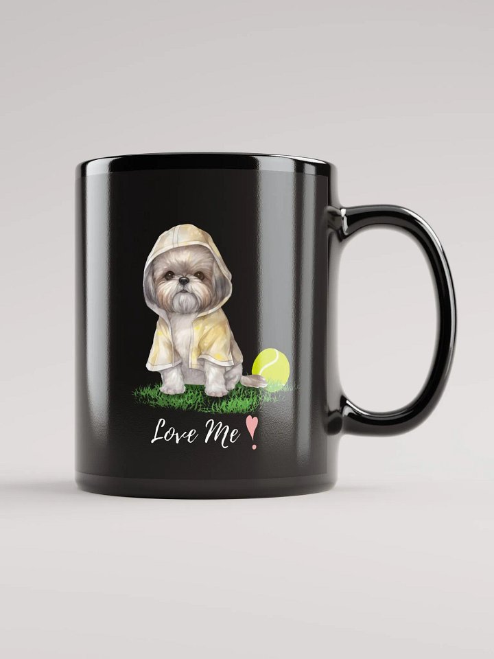 Rainy Day Pup Black Glossy Mug product image (1)
