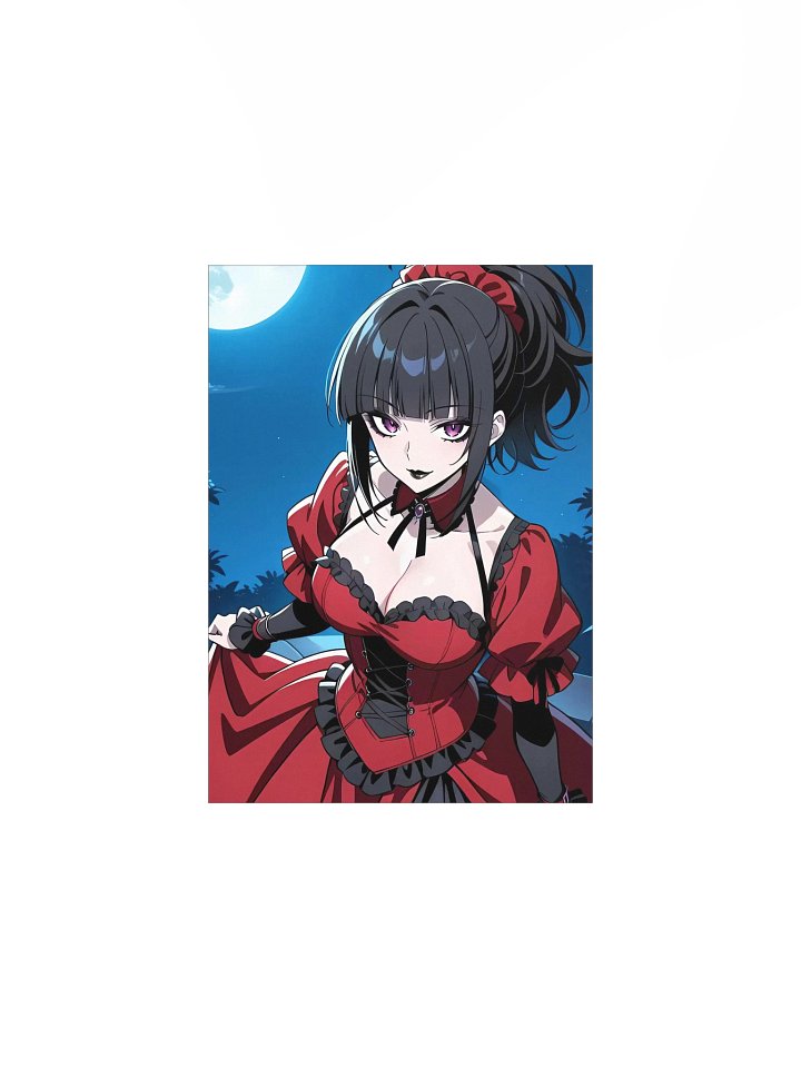 Luna Rain Original Character Emo Matte Poster | Purple Eyes Gothic Maid Aesthetic Museum Quality product image (6)