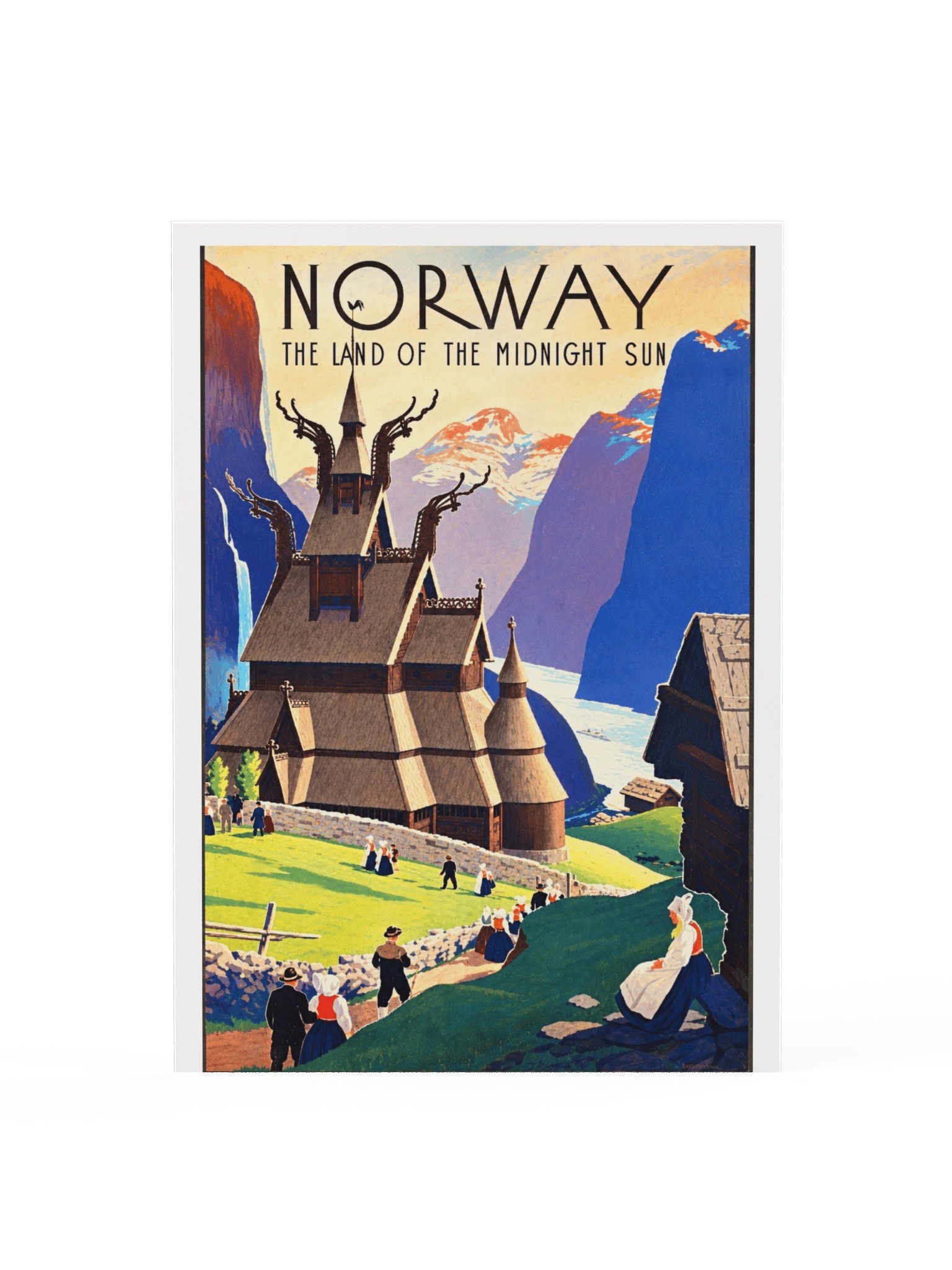 Norway Midnight Sun Vintage Travel Poster product image (1)