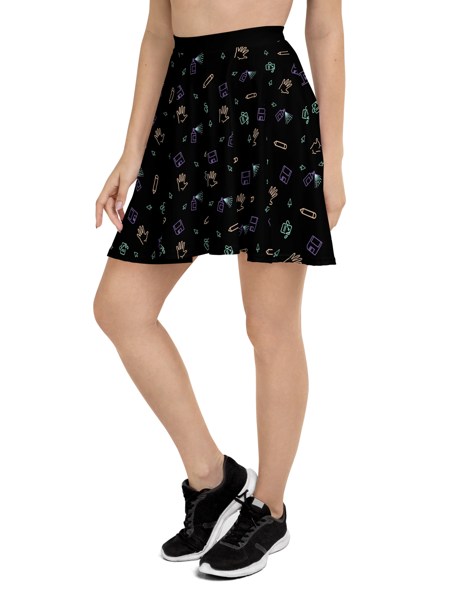 Computer Lab pattern skater skirt product image (2)