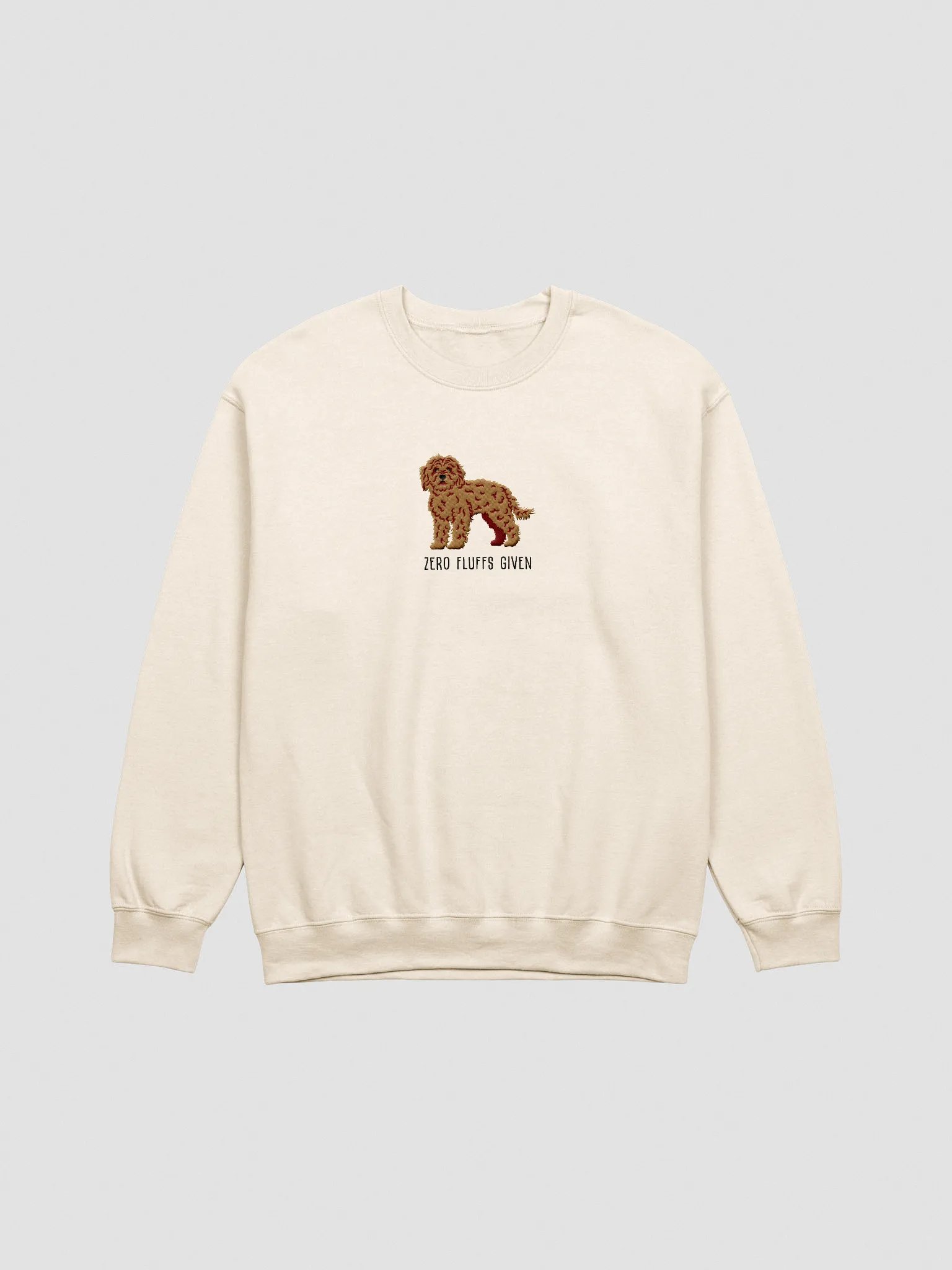 Zero Fluffs Given Sweatshirt (Embroidered) of a Cockapoo(Tan) product image (3)