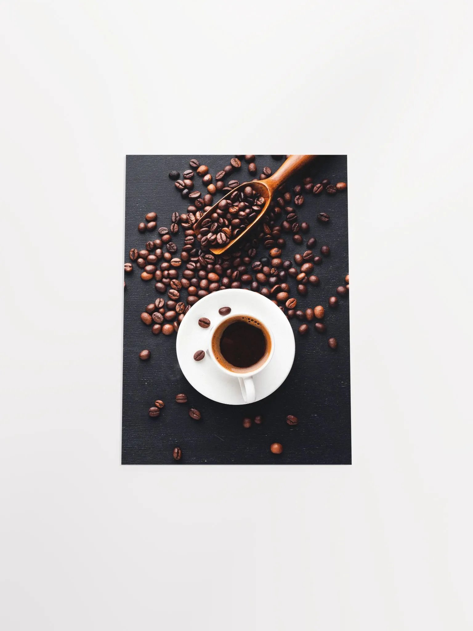 Coffee cup and beans — Photo paper glossy poster. Kitchen decor, coffee poster, coffee print, coffee photo, kitchen wall art product image (9)