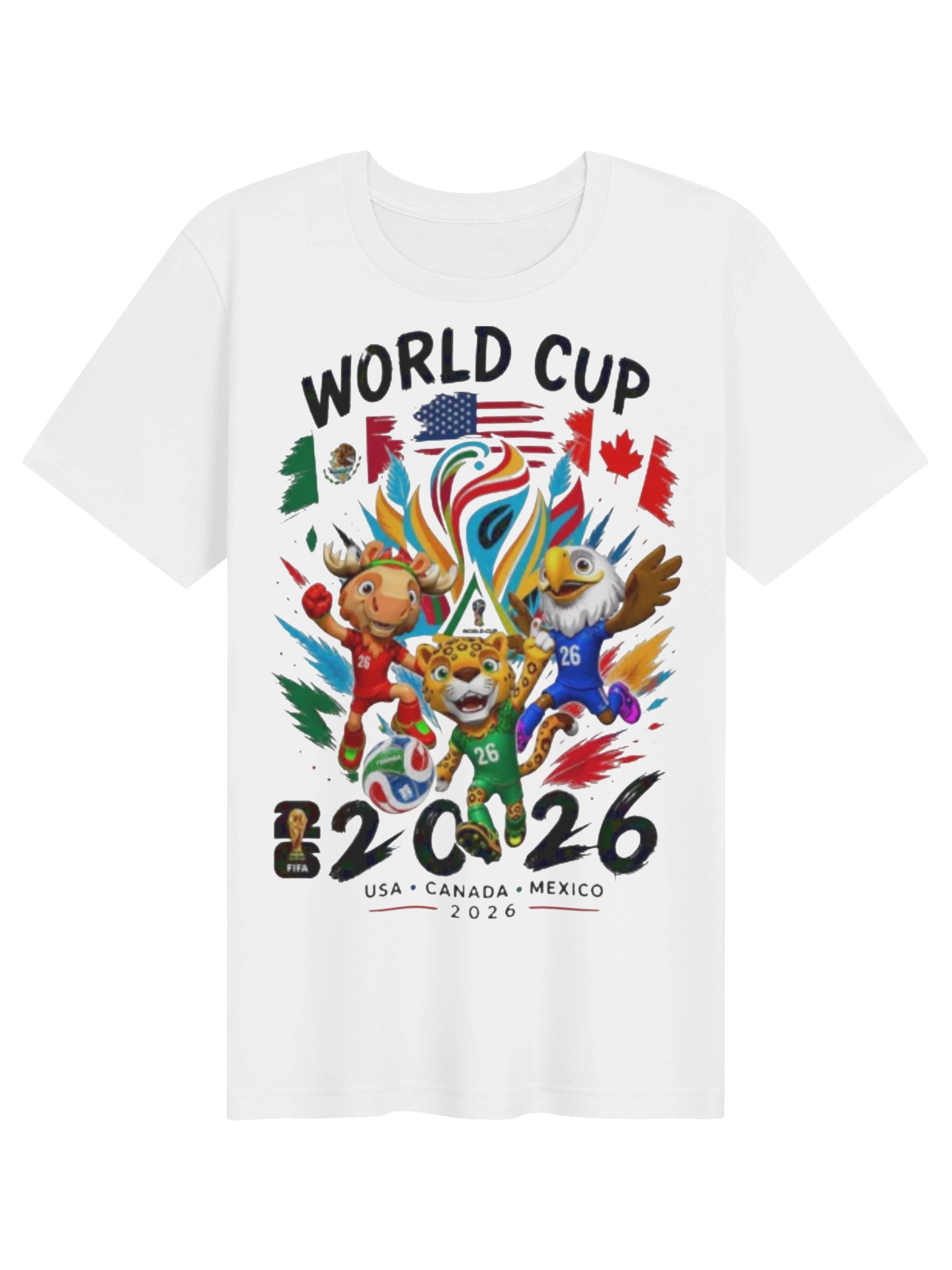 USA Canada Mexico 2026 Global Soccer Tournament Mascot Tee product image (3)