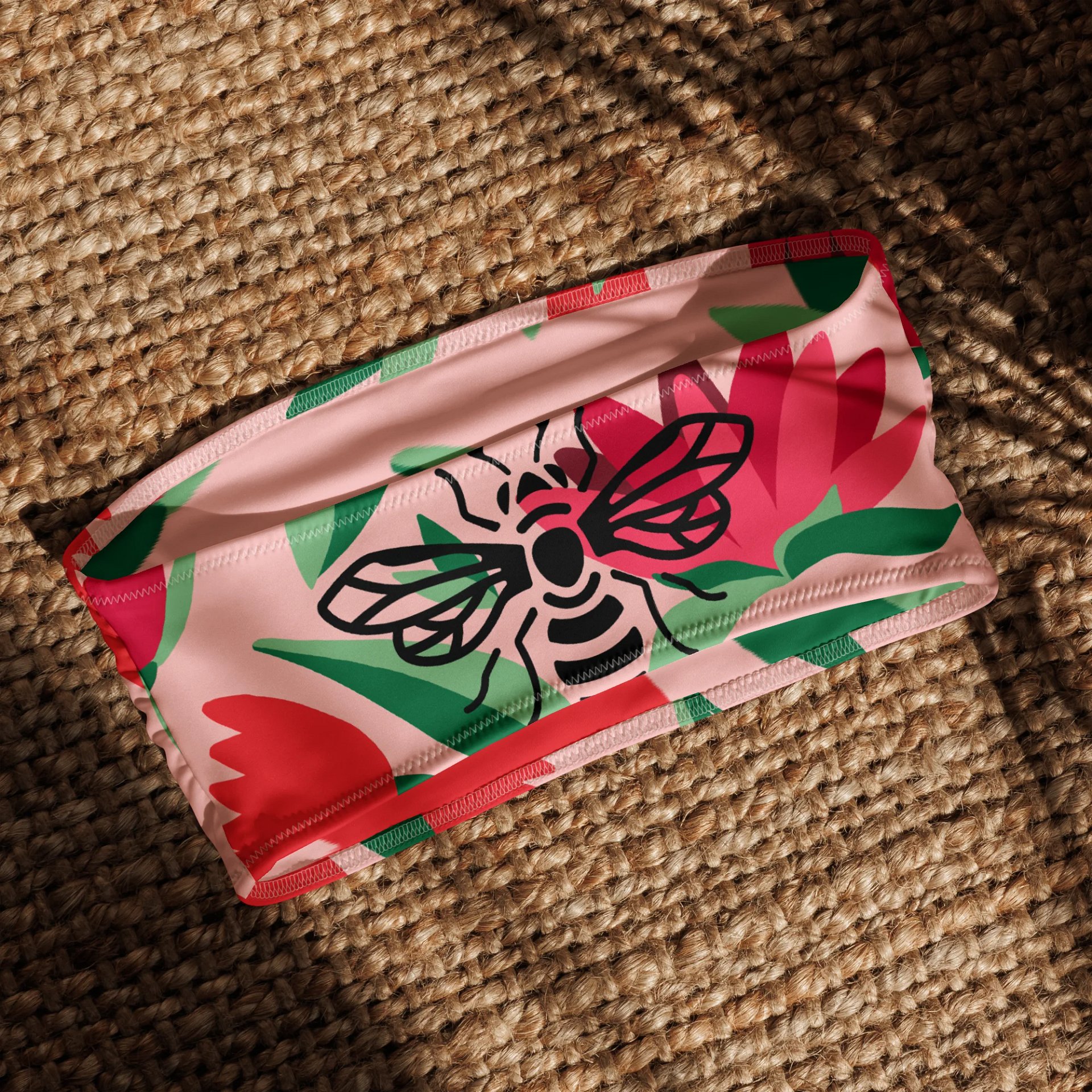 All-Over Print Recycled Bandeau Bikini Top product image (1)